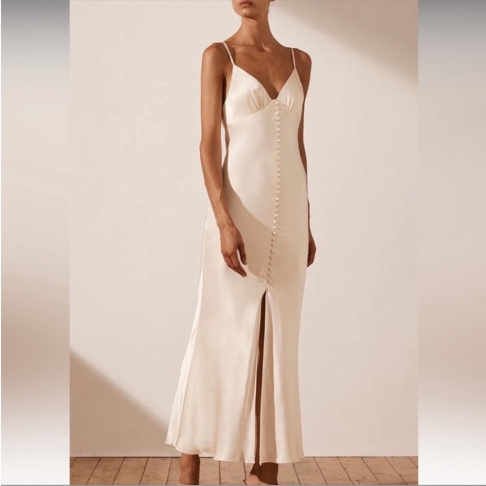 Shona joy la lune bias slip dress white